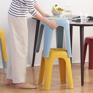 禧天龙塑料简约现代成人高凳子家用加厚防滑承重强餐桌凳创意时尚