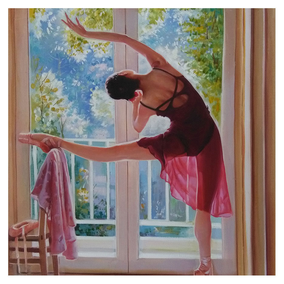 临摹 关则驹 《芭蕾舞女孩》90x60cm 布面油画