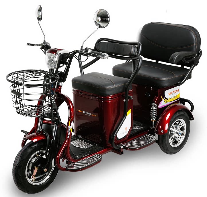 老人休闲电动三轮车老年人三轮电动车 双人电瓶车三轮车成人电动