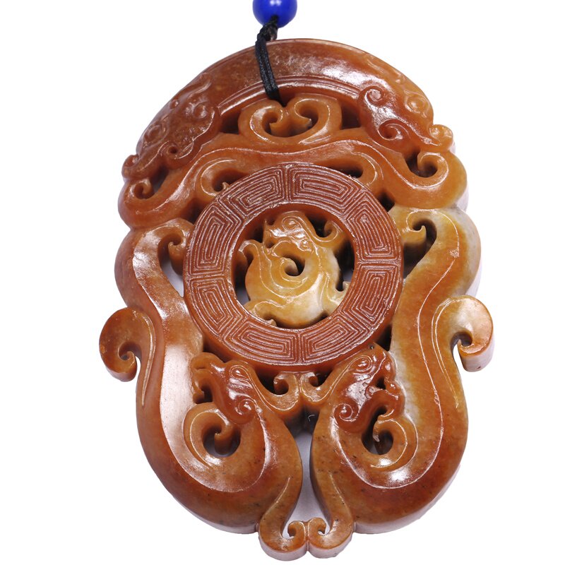 玉雕名家高守亮作品【龙凤呈祥】和田玉龙凤呈祥把件 196.80g