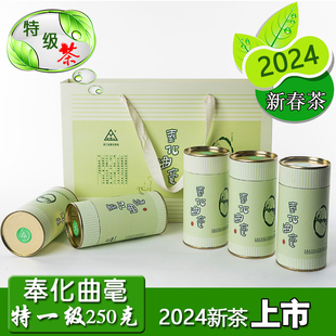 奉化曲毫茶特一级250克宁波茶叶奉化曲毫礼袋装2024春茶新绿茶