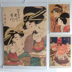 日式浮世绘装饰画家居榻榻米挂画料理店寿司店居酒屋美女武士画