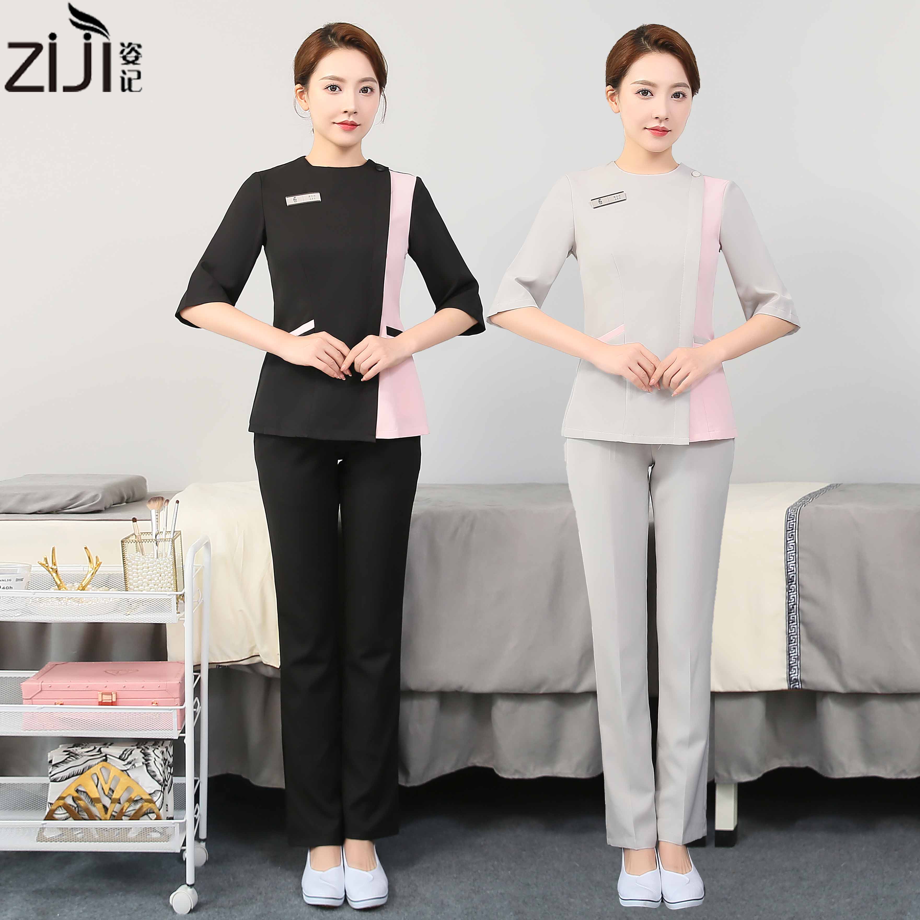 韩式美容院美容师工作服裤套装冬季spa皮肤管理师纹绣师美甲师服