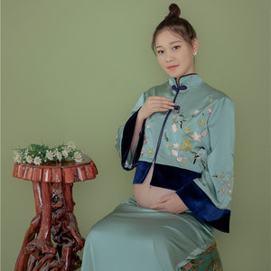 民国汉服3孕妇摄影服装时尚主题孕妇古装艺术照片写真服影楼孕期拍照