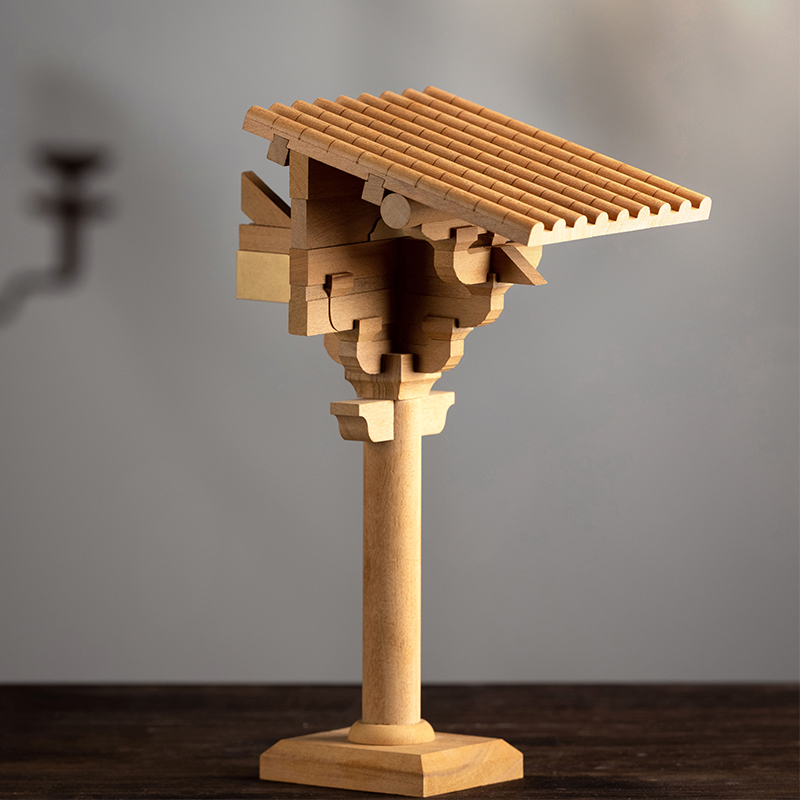 晚峰南禅寺柱头斗拱榫卯积木益智拼装玩具中国古建筑模型教具建筑