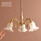 洛西可 美式复古全铜吊灯法式中古优雅白玉玻璃客厅卧室餐厅灯具