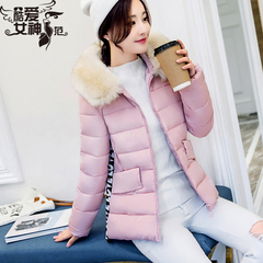 【天天特价】冬季韩版羽绒棉服女短款连帽大毛领斗篷加厚修身外套