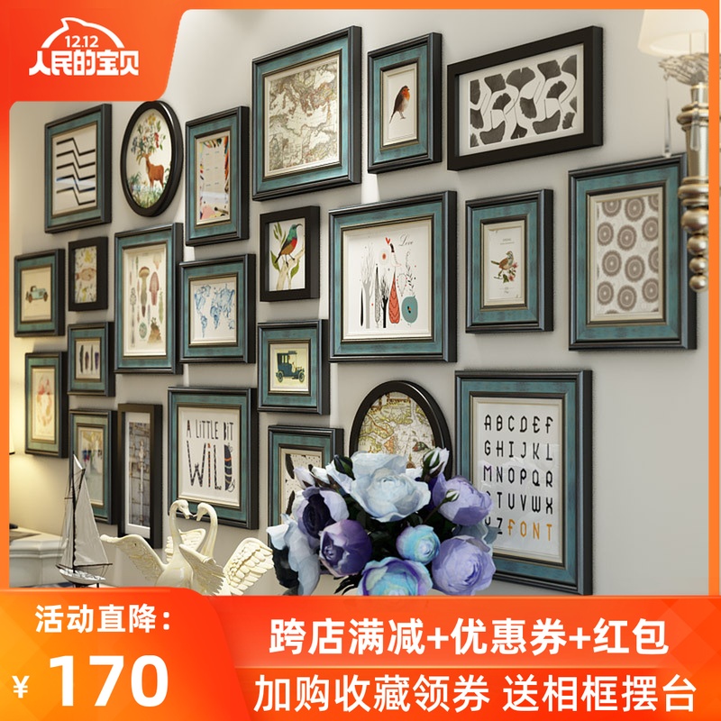Luxurious American style solid wood Photo wall a living room sofa Background wall European style originality Retro Photo frame decorate Wall hanging combinationin the Home accessories , Photo/Photo Wall , Photo Wall category - from Buy2taobao.com to provide professional Taobao agent buy service