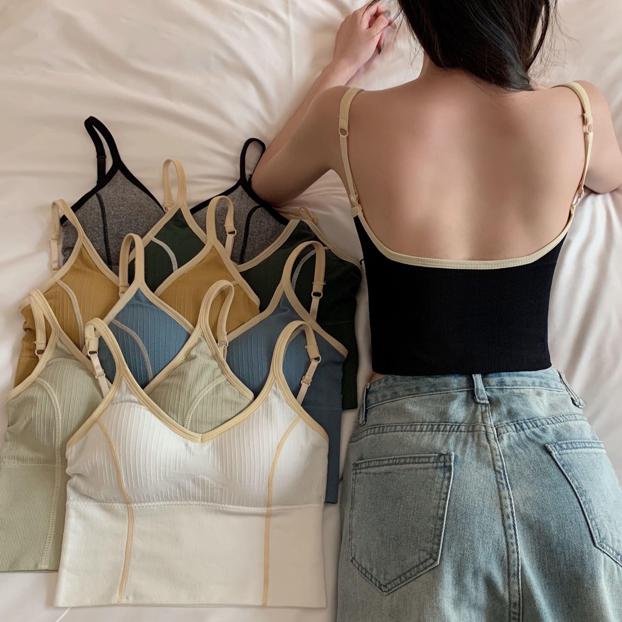 价美背吊带内衣大u背舒适打底裹胸无钢圈抹胸吊带背心女