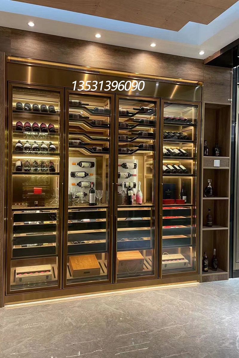 酒庄不锈钢定制餐厅高端恒温酒柜