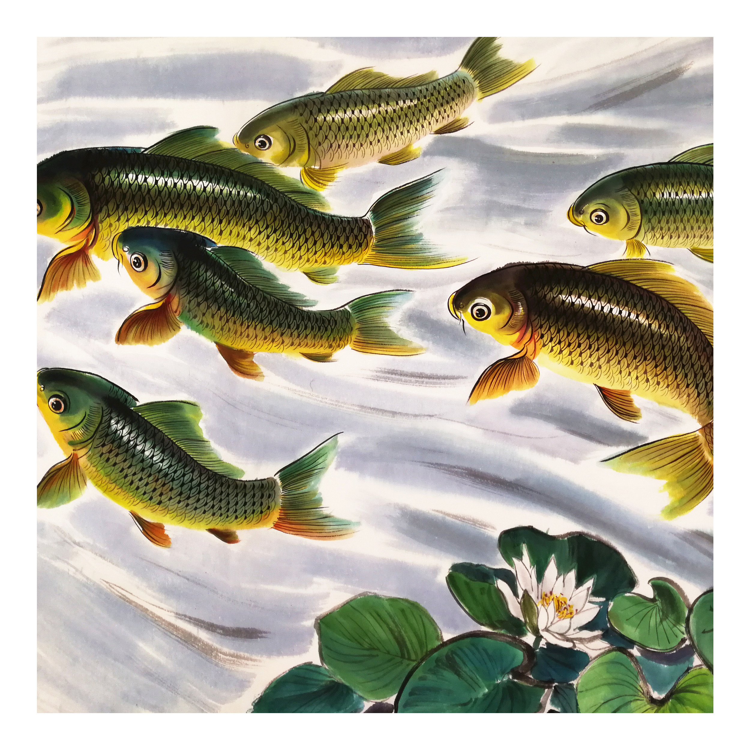 (朝鲜)金美明《如鱼得水》万寿台美术创作社 星朝画廊