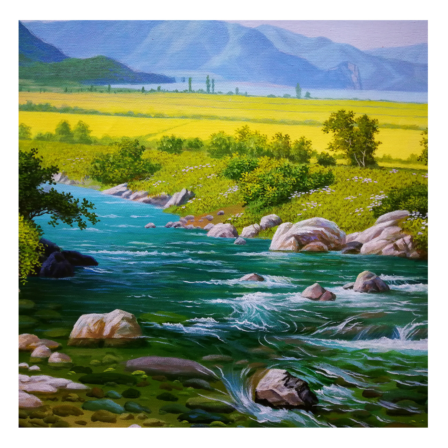 (朝鲜)崔革《生机勃勃的田野》铁道美术创作社 星朝画廊