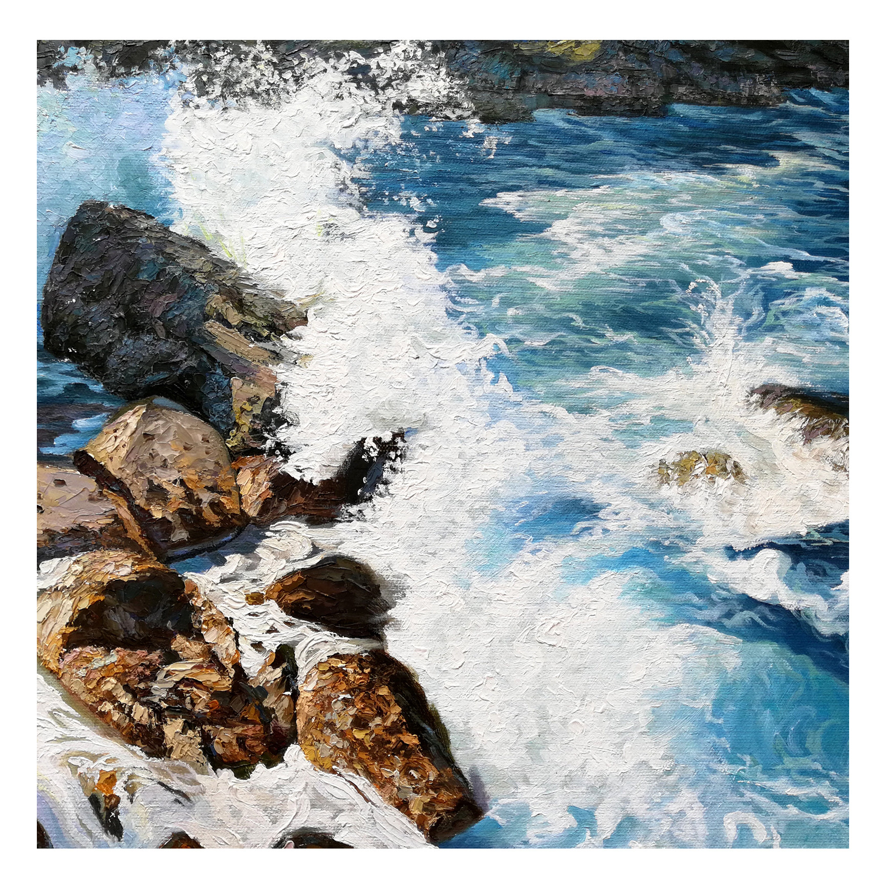 (朝鲜)功勋画家 金明哲《海浪》万寿台美术创作社 星朝