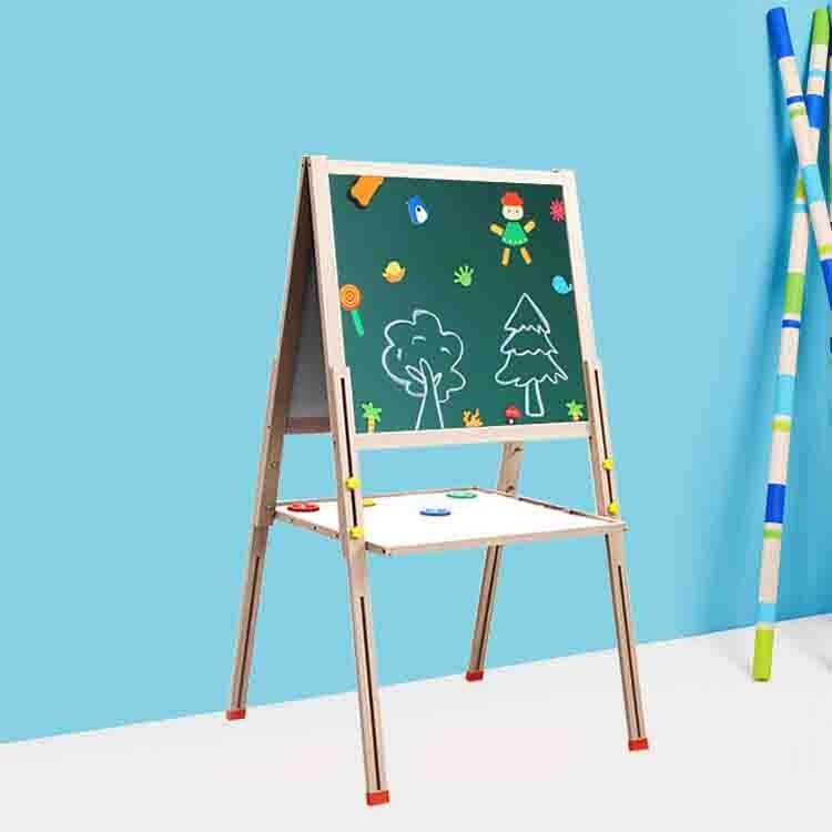 儿童儿童画画板磁性白板写字木制画架可折叠升降画板