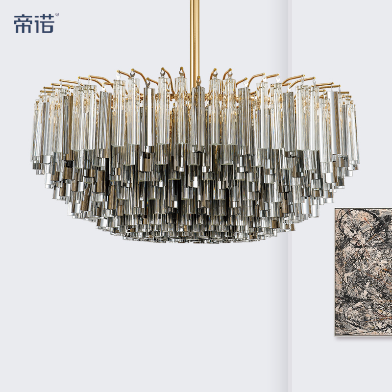  帝诺水晶玻璃棒吊灯后现代个性创意设计北欧时尚豪华客厅大气灯具-帝诺灯饰