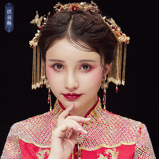 中式新娘头饰2019新款古风流苏奢华古装中式婚礼配饰新娘百搭饰品