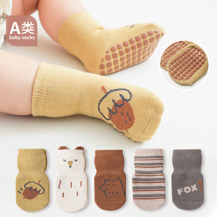 婴儿地板袜子春秋薄款纯棉宝宝夏季室内防滑男女童儿童隔凉学步袜
