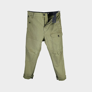 男士2021春夏水洗做旧工装裤中腰拉链多口袋宽松束脚长裤内购50g-star