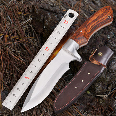 户外直刀具荒野求生野外露营一体防身小刀登山开路砍柴割草军工刀
