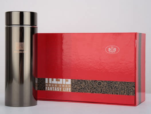 双狮44号钛金不锈钢保温杯 男女士水杯子高档商务茶杯