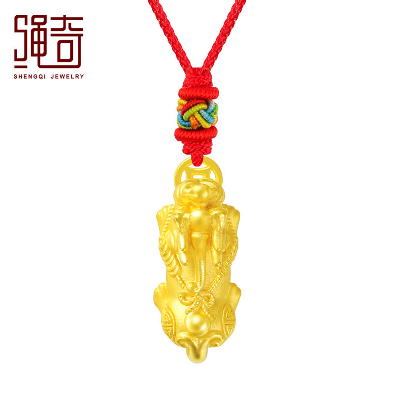 貔貅吊坠黄金_足金999黄金貔貅吊坠3d硬金皮丘转运珠项链纯金招财貔貅