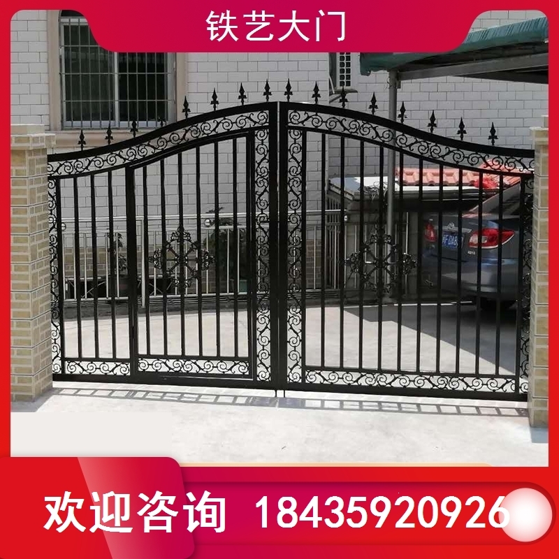 铁艺大门双开门铁门农村乡村大铁门家用庭院门自建房别墅围墙门