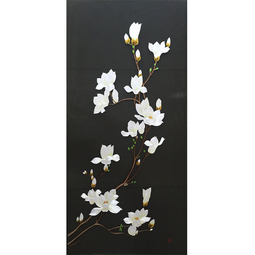 匠心苏绣《白玉兰》 精细真丝