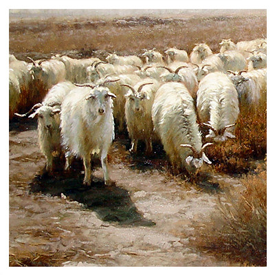 【学院艺术】内蒙古艺术学院 高飞 《羊群之一》 布面油画