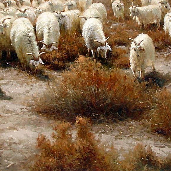 【学院艺术】内蒙古艺术学院 高飞 《羊群之一》 布面油画