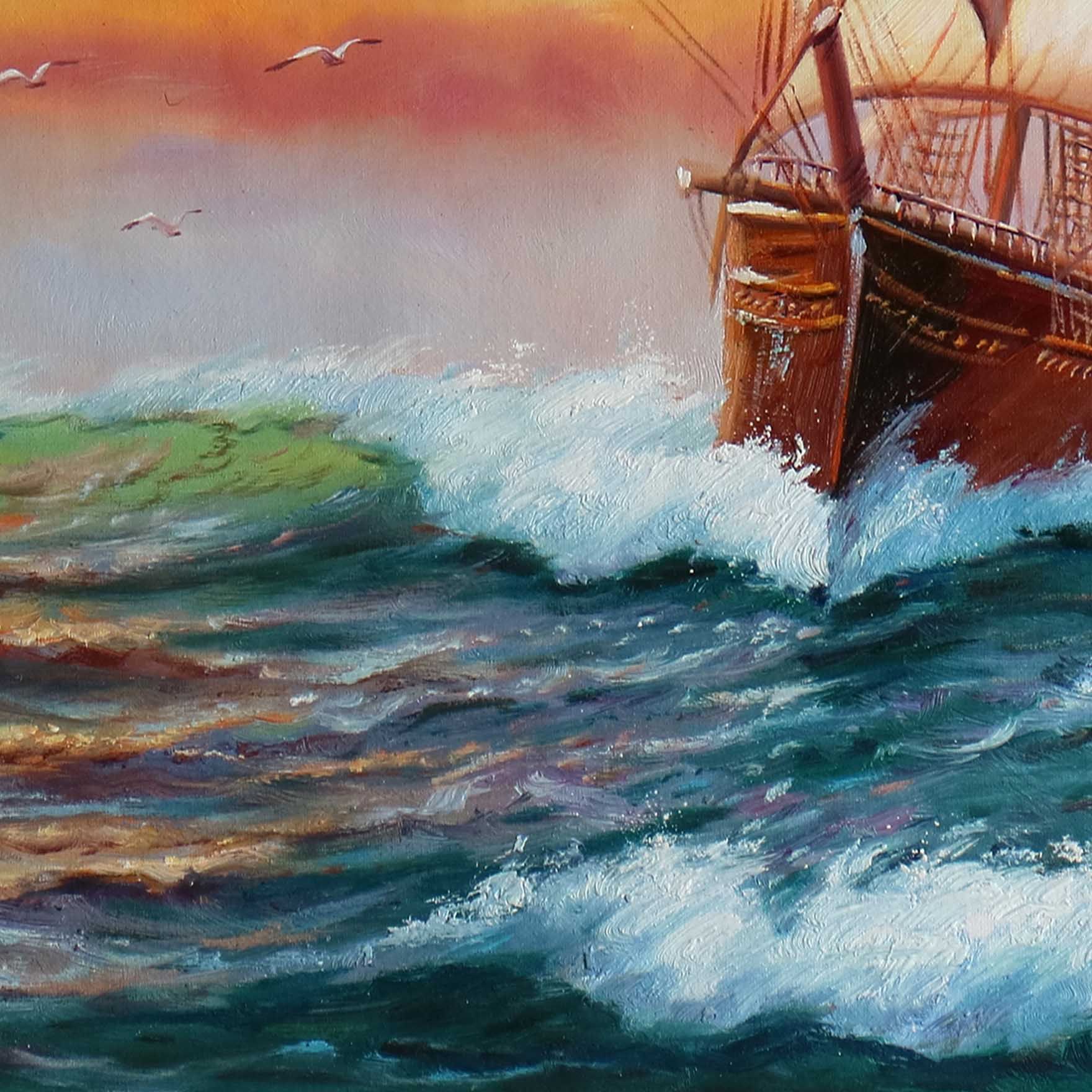 蒋学良 《一帆风顺》 布面油画