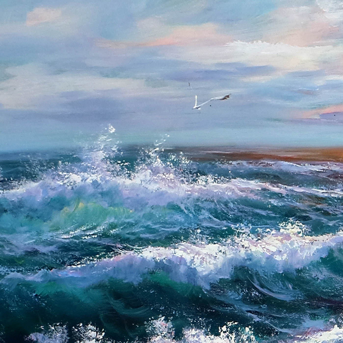 杜忠奎 《海上日出jd》 布面油画