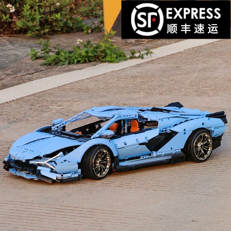 乐高兰博基尼大型拼装积木跑车成年高难度遥控汽车模型男生玩具