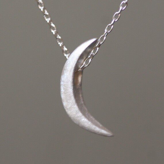 银银行精灵手工之金银原创珠宝的优惠券大全—银项链月牙月亮吊坠925