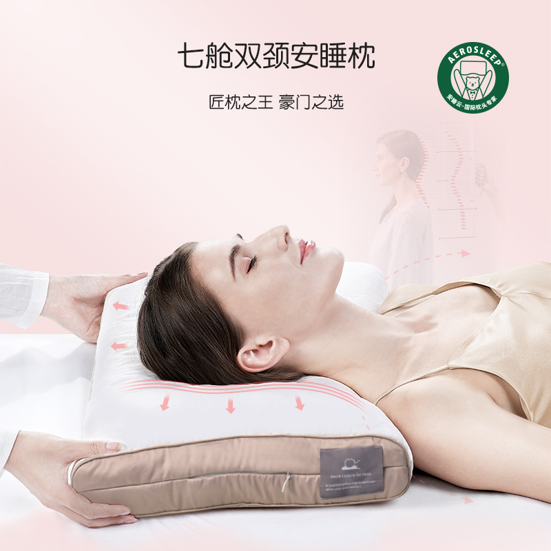 安睡云七舱填充双层护颈枕睡觉专用枕头透气可水洗颈椎助睡眠修复|msdalam kategori seperai dan bantal, bantal/bantal/bantal/bantal serviks - dari Buy2taobao.com untuk memberikan perkhidmatan ejen Taobao profesional membeli