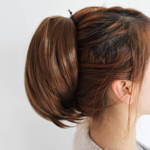 假发女内扣短直发梨花卷马尾自然隐形无痕抓夹式假马尾辫子