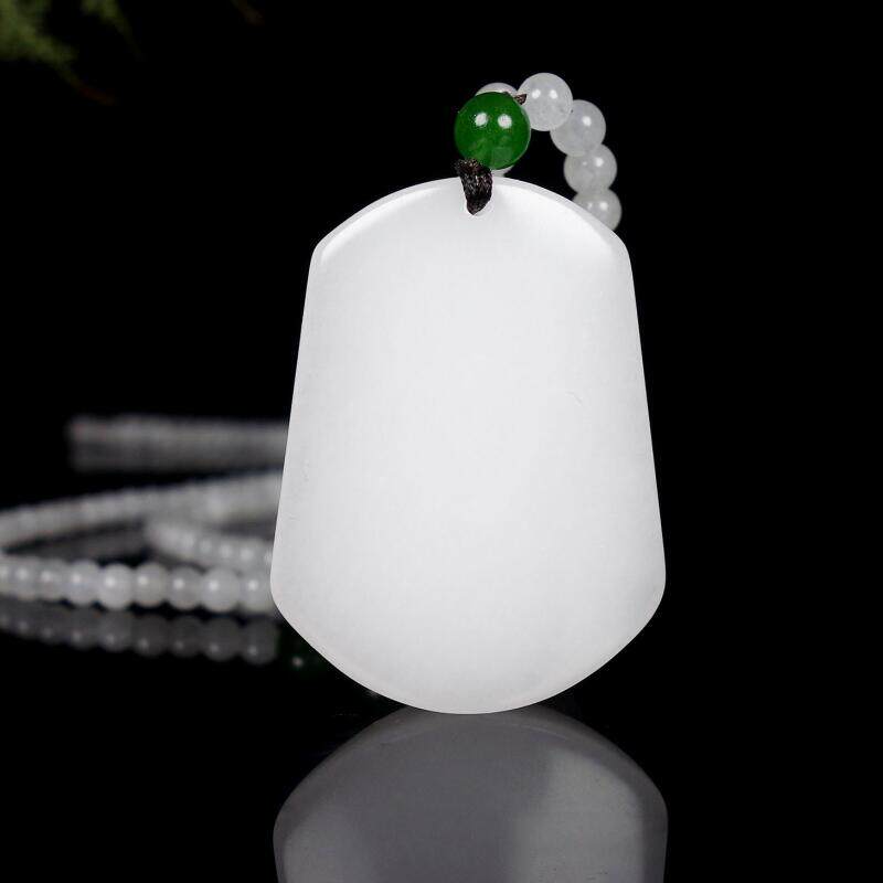天然新疆玉石白玉平安无事牌吊坠羊脂级白玉牌子男士女款挂件