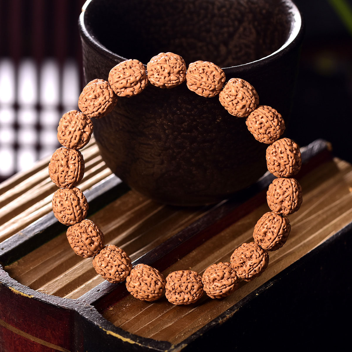 印尼小金刚菩提子2013一代盘龙108颗佛珠念珠黄皮高密秒沉梅花桩