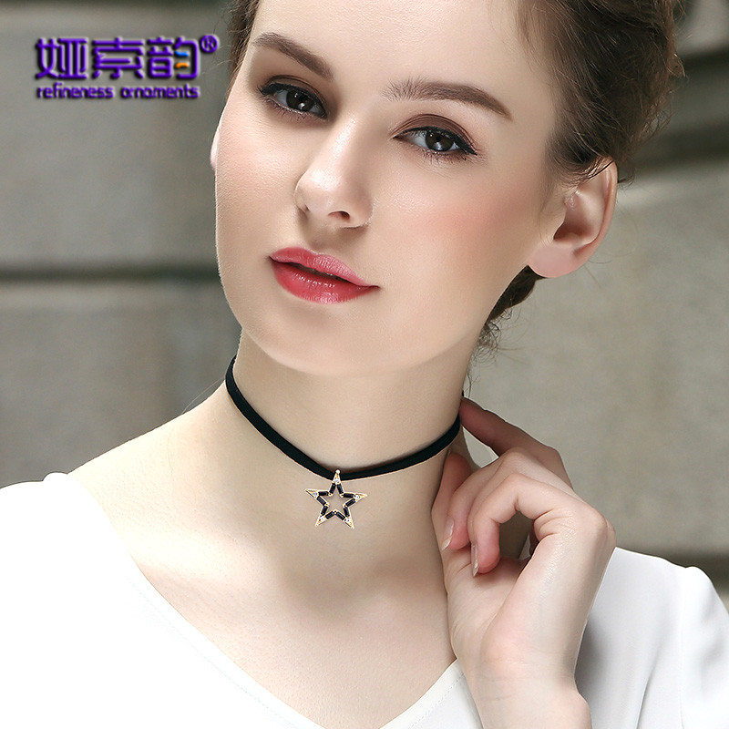 娅索韵颈链项圈奥地利水晶脖子链巴洛克星星短项链送女友七夕礼物