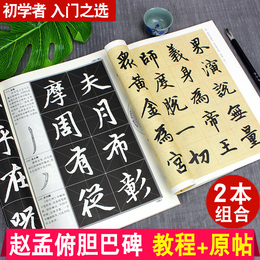 2本赵孟俯胆巴碑+赵孟俯楷书教程毛笔字帖毛笔楷书入门基础教程临摹描红初学者楷书千字文中国书法培训教程赵孟眺胆巴碑字帖
