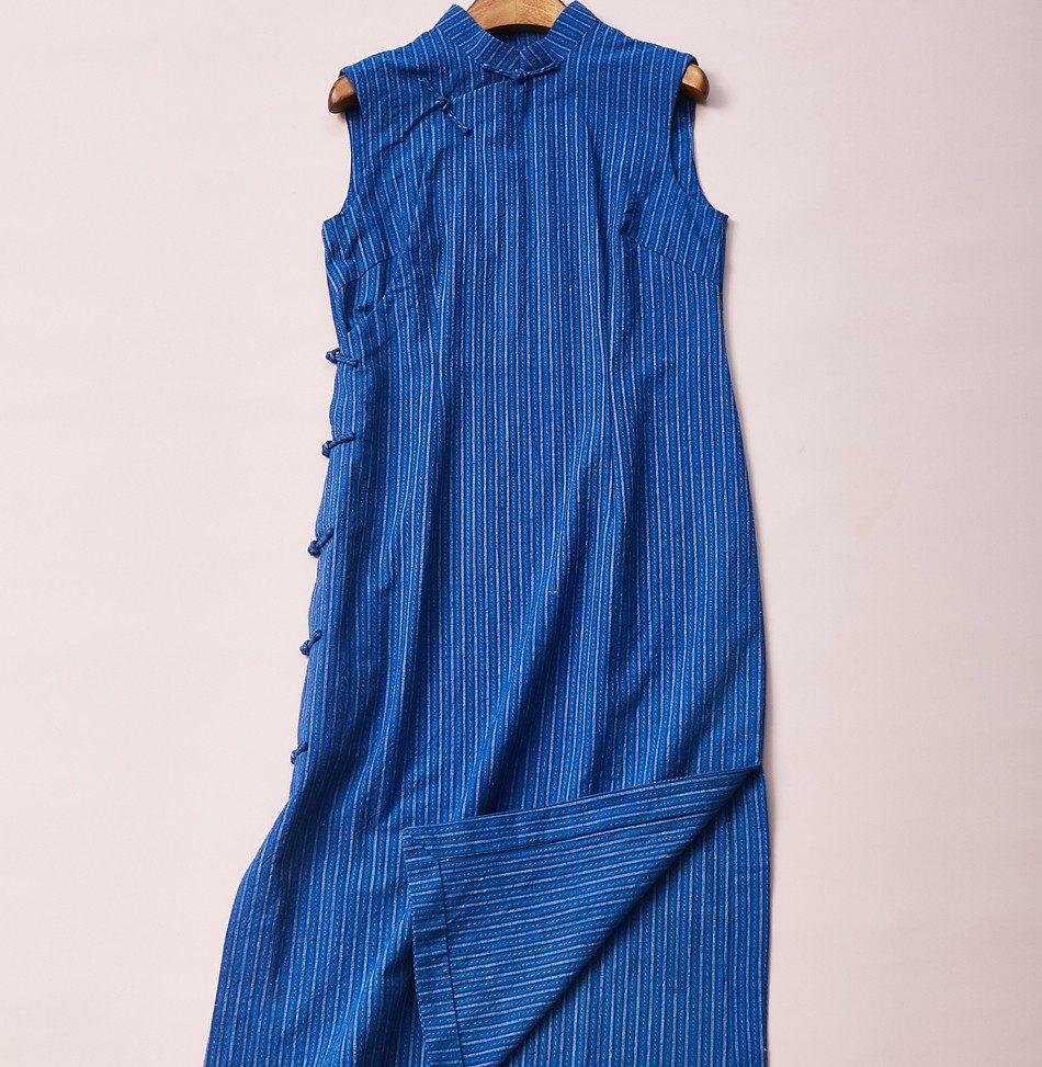 【莞莞类卿原创设计】老土布手工无袖改良旗袍 苏绣手工 清仓特价