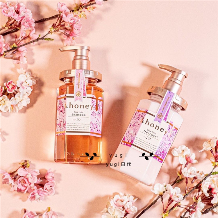 日本honey安蒂花子樱花蜂蜜洗发水护发素无硅油修复滋润保湿柔顺