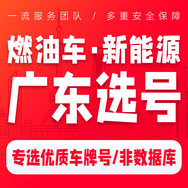 广州深圳车牌选号东莞佛山珠海中山惠州新能源新车优质号自编自选