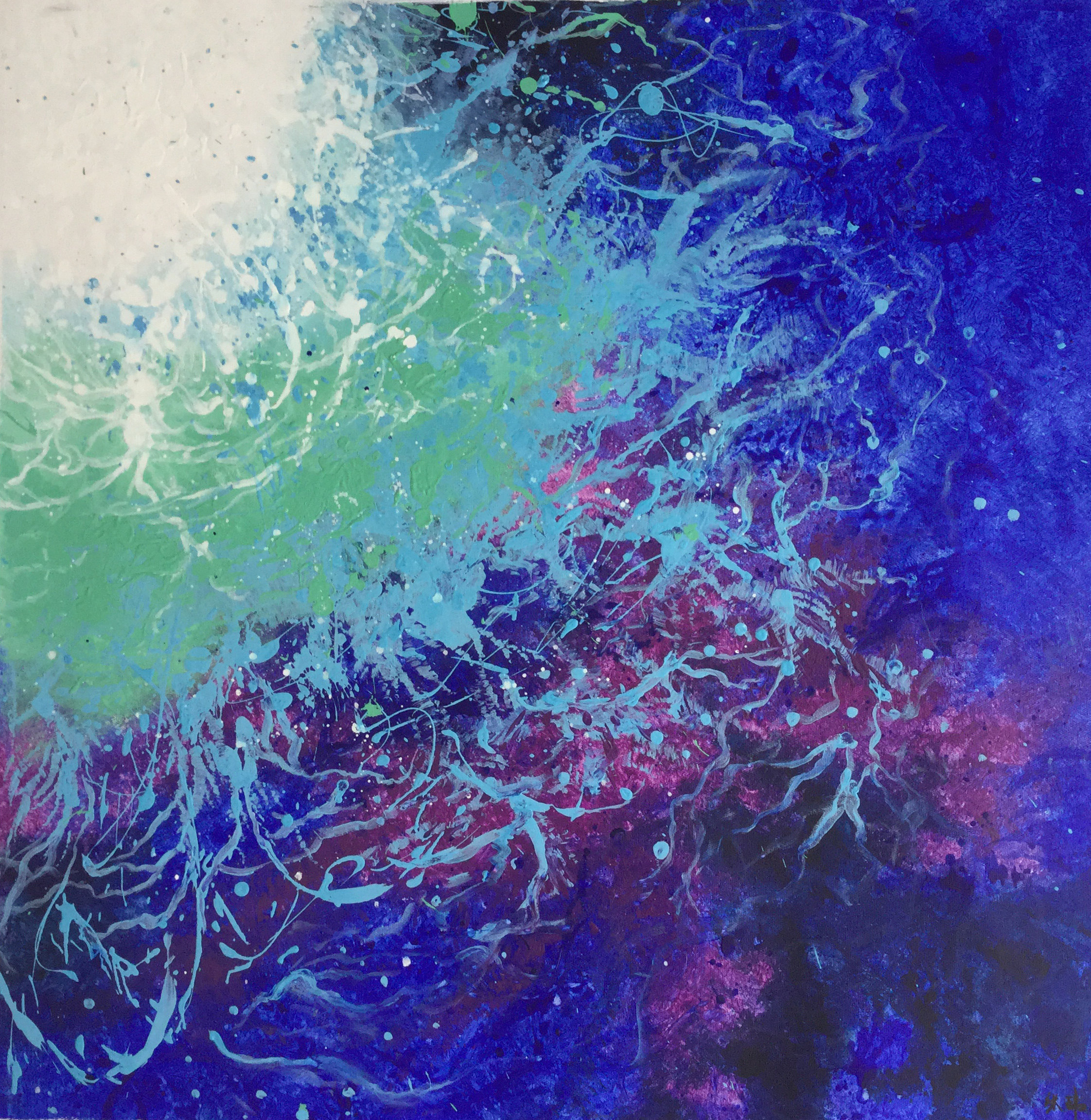 【双十二】张玮《蓝色大海的传说之三》原创布面丙烯