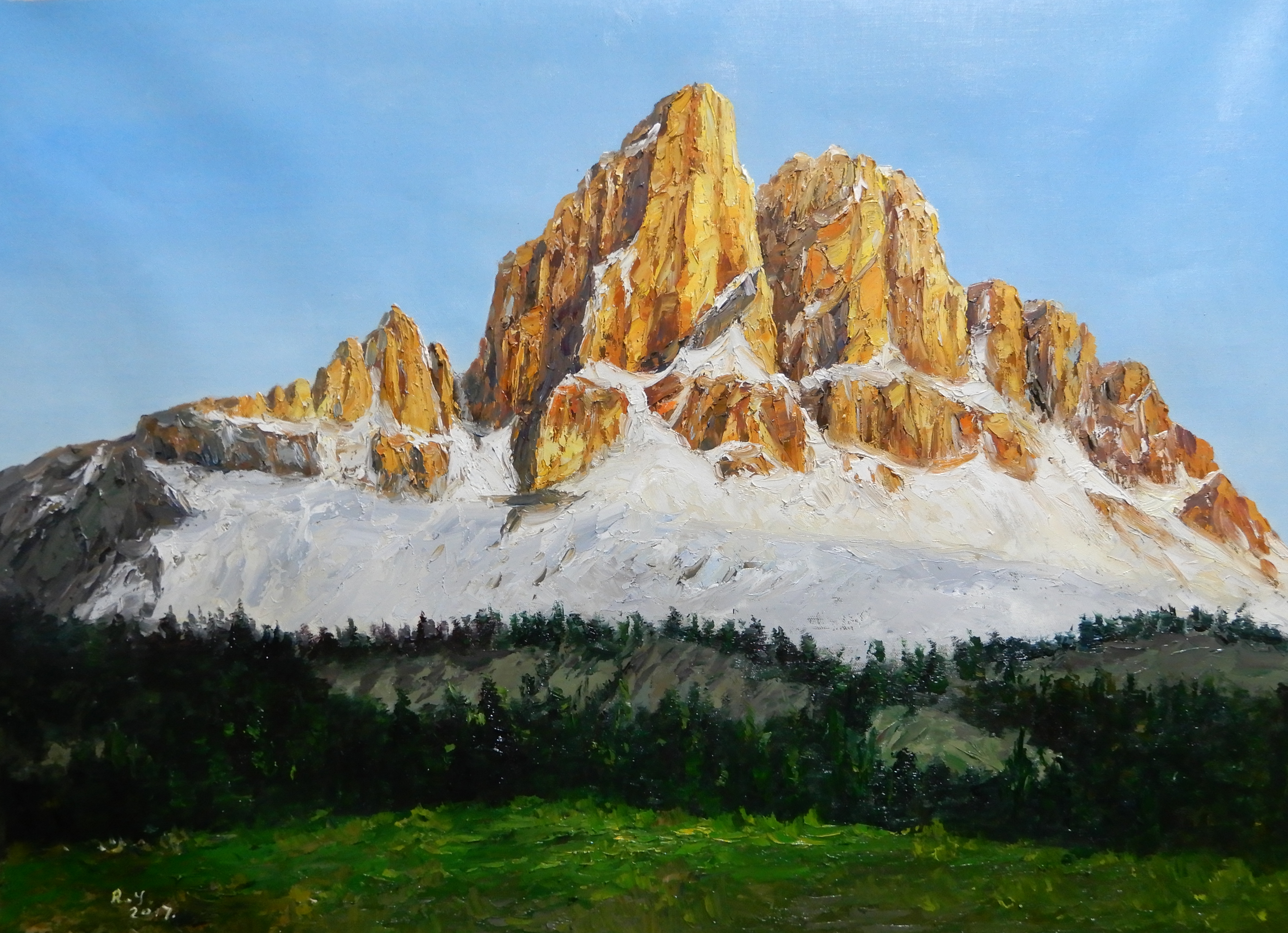 任艺《福泽金山》大尺幅原创布面油画