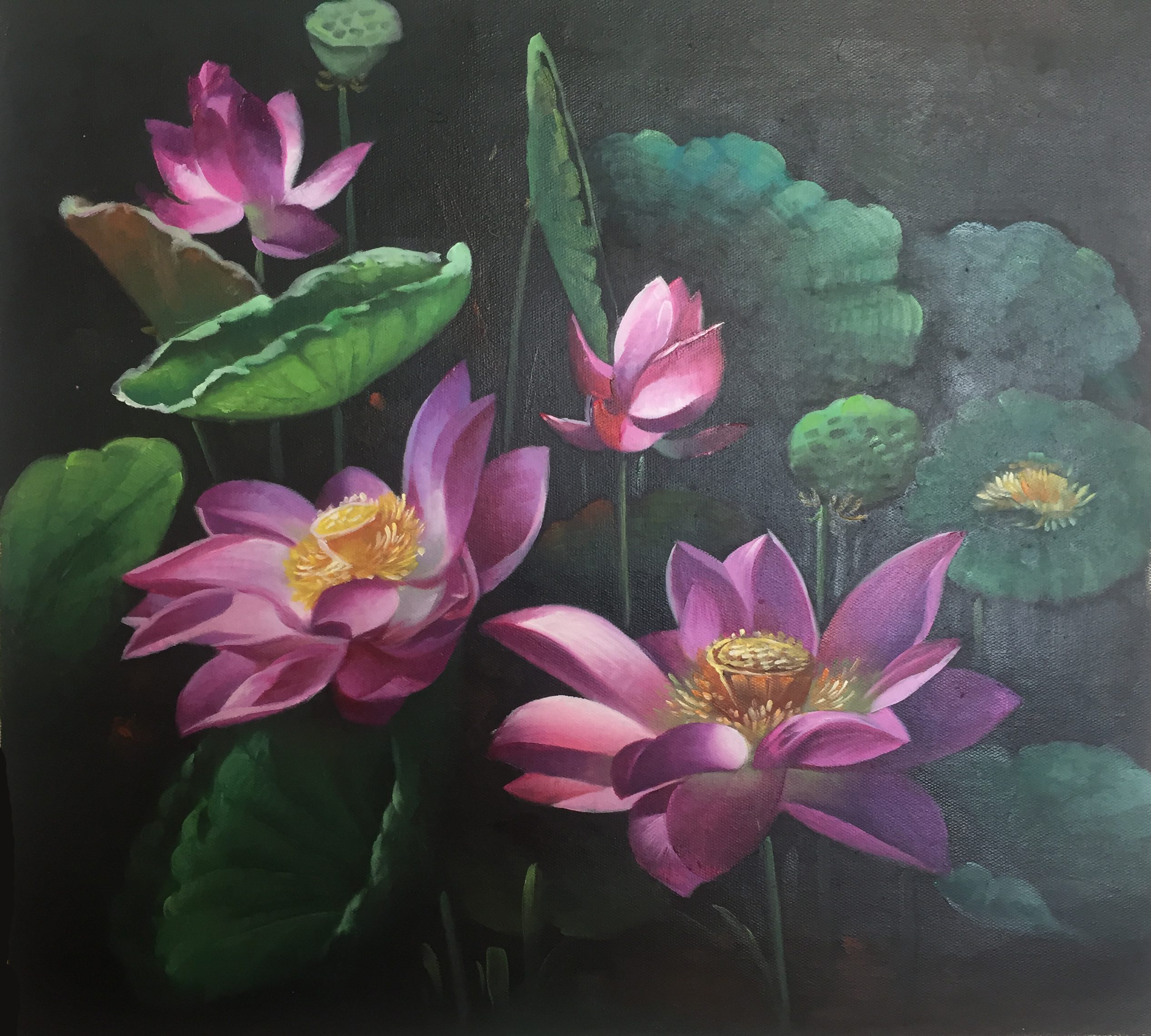 李淑平《和和美美》原创布面油画