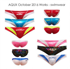 10月新款日本AQUX男士低腰三角泳裤 竞游泳衣 男比基尼子 性感