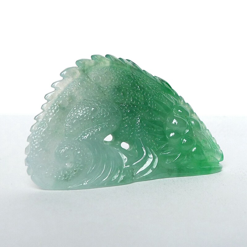 [源头好货-四会] 冰糯种天然翡翠a货润绿穿山甲吊坠29.85g