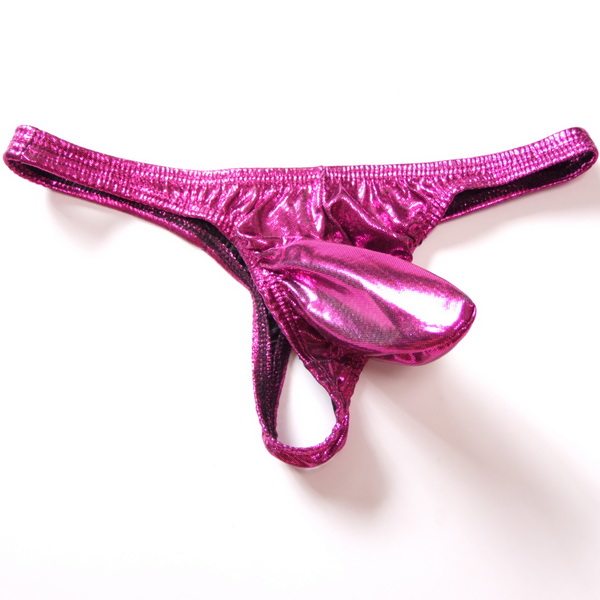 男士性感丁字裤t裤男亮光低腰弹力u凸囊袋紧身jj套漆皮内裤t-251