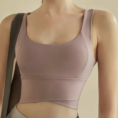 新款带胸垫瑜伽服套装高强度防震运动