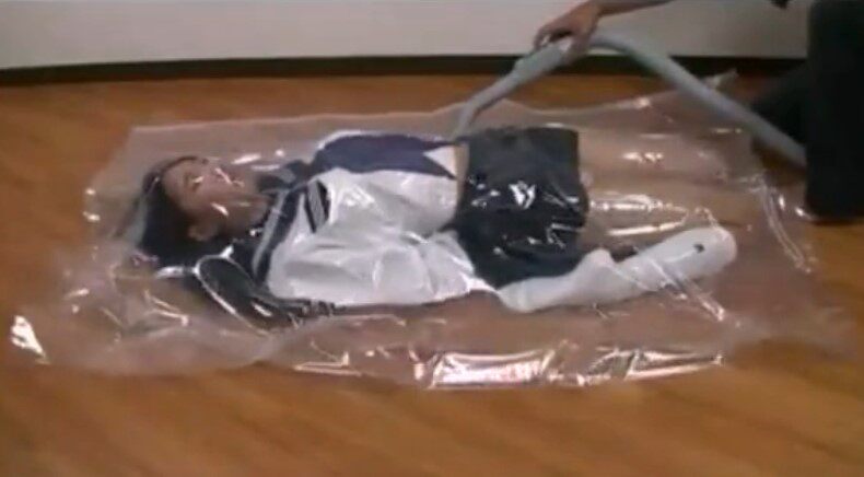 透明睡袋男女女朋友人体真空压缩真人充气抽气压缩袋